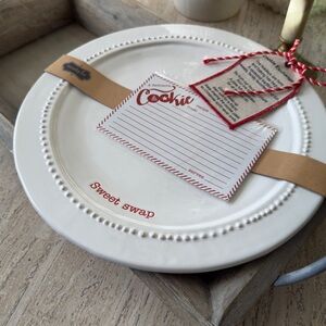 Pier 1 Sweet Swap Cookie Exchange Platter • Never Used • Holiday Ceramic Plate